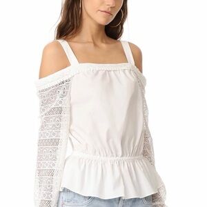 Ramy‎ Brook NWT Lace Sylvie Blouse, White, Size XS